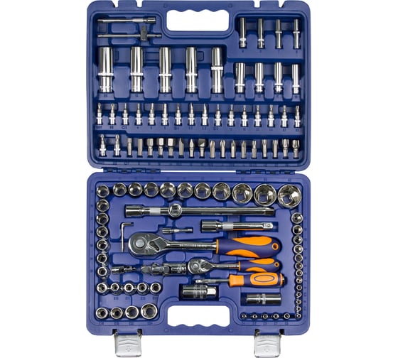 Изображение товара Набор инструмента 1/2 Dr и 1/4 Dr 108 предметов HELFER HF000012
