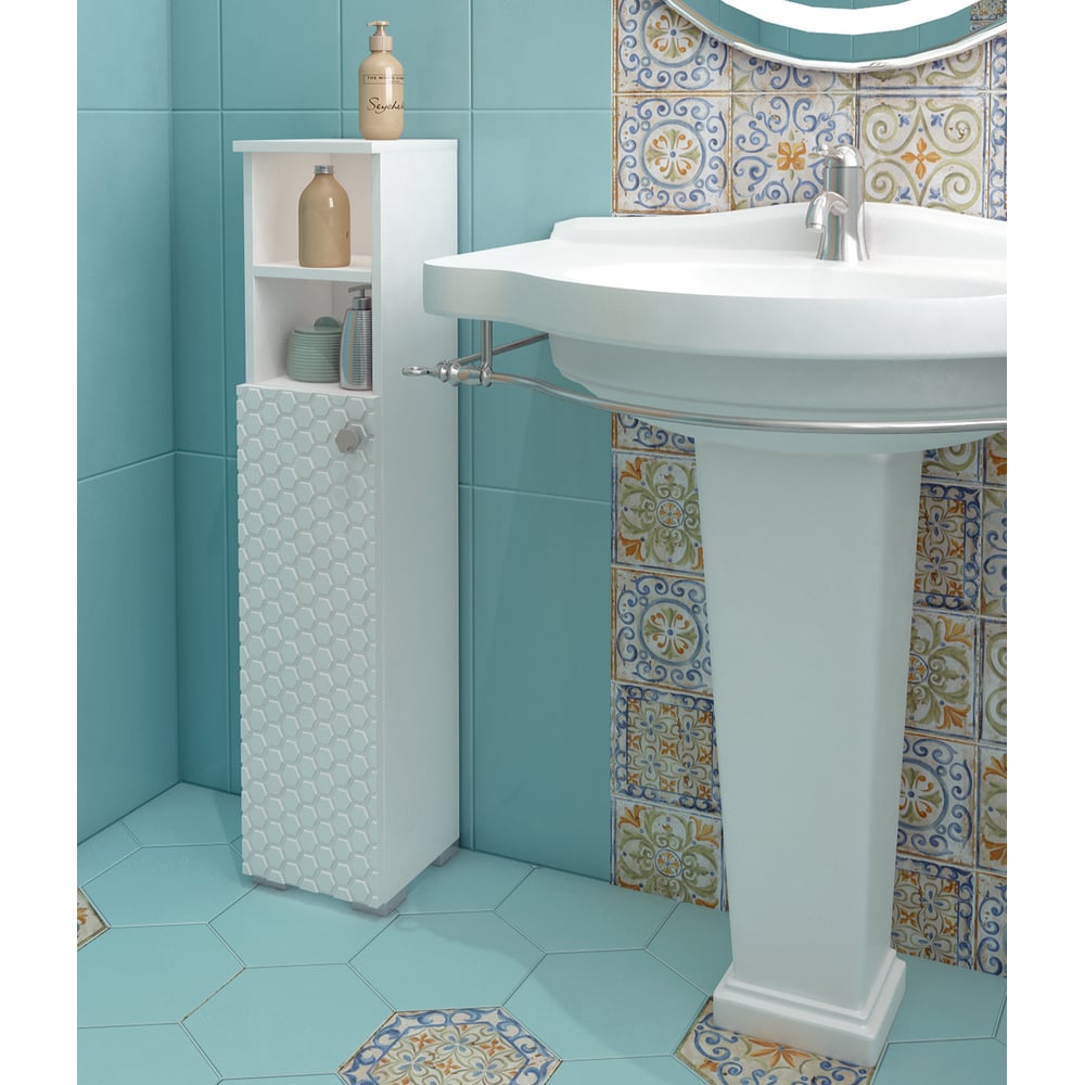 Изображение товара Туалетный шкаф SANTREK "Соната" 2 ниши белый левый 200x950x190 316073