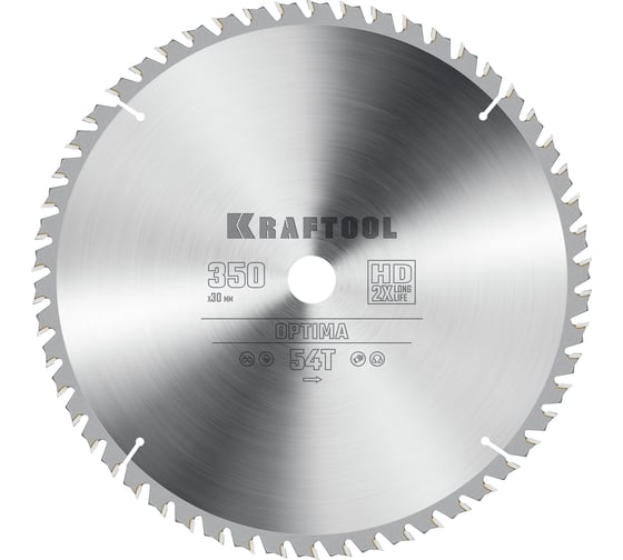 Изображение товара Диск пильный по дереву KRAFTOOL Optima 350x30 мм, 54Т 36951-350-30
