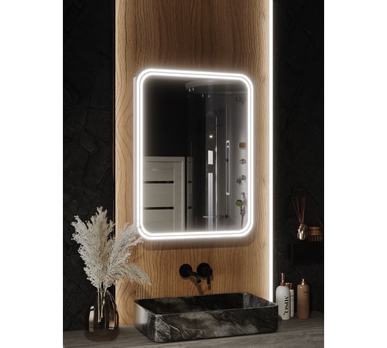 Изображение товара Зеркало-шкаф SANTREK HOME с LED подсветкой левое "ГЕРДА" 500x800мм 319288