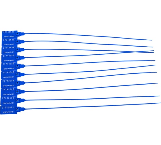Изображение товара Пластиковая номерная пломба ООО Пломба.Ру d 2,3 мм, 350 мм, цвет синий 100 шт. кпп-3-1603 ст 1006070