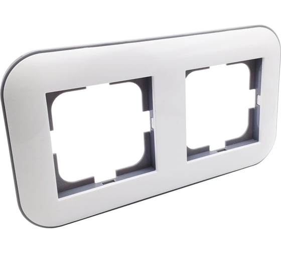 Изображение товара 2-местная рамка Ovivo LOFT, белый/серый, 404-010003-226