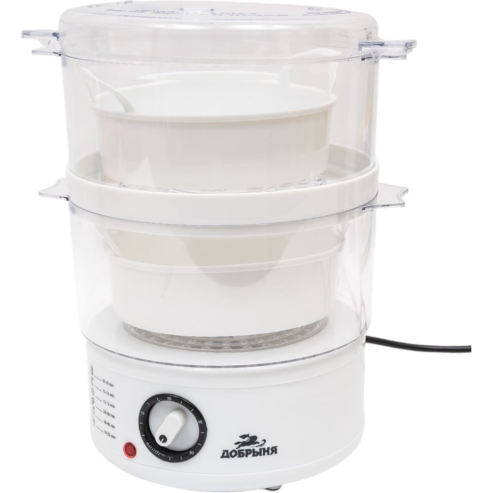 Изображение товара Электрическая пароварка Добрыня 2-яруса 600Вт для здоровья и удобства