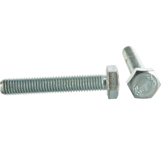 Изображение товара Болт Стройметиз полная резьба DIN933 М10х60, класс прочности 5.8, цинк 20 шт. 3012098
