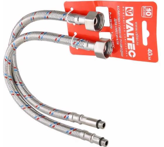 Изображение товара Комплект г/п для смесителя VALTEC М10х18+М10х35 - G1/2 60см VTf.005.IS.0410060
