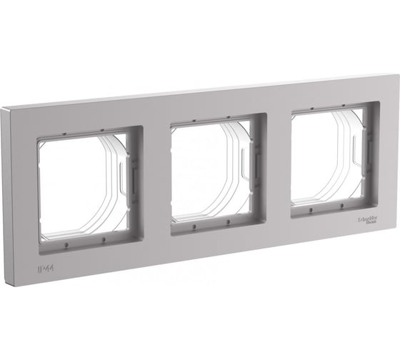 Изображение товара 3-местная рамка Systeme Electric Atlasdesign aqua алюминий ip44 ATN440303