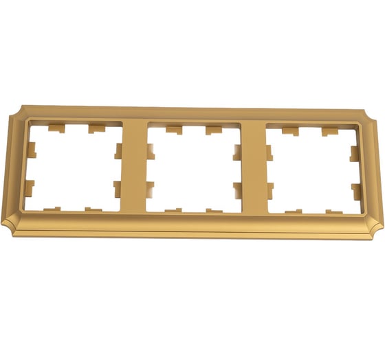 Изображение товара 3-постовая рамка Systeme Electric Atlasdesign antique, универсальная, золото ATN101603