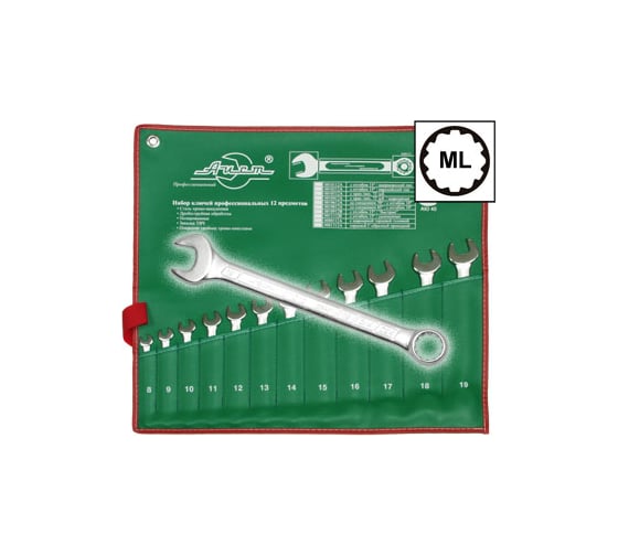 Изображение товара Набор ключей комбинированных 12 (33) предметов AIST 0011312A 00-00009253