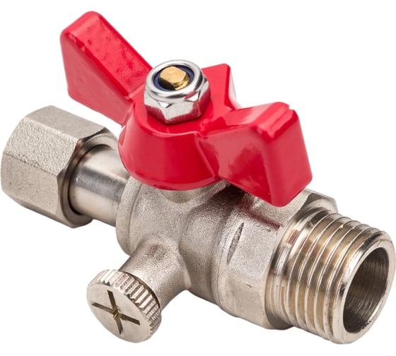 Изображение товара Шаровой кран для подключения манометра VALTEC 1/2нар -3/8вн. VT.806.N.0403