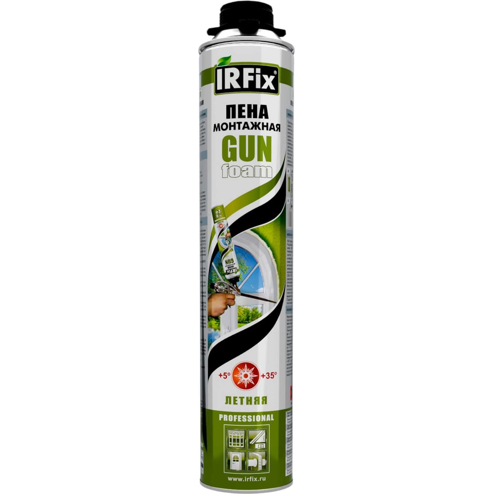 Изображение товара Профессиональная монтажная летняя пена IRFIX GUN 750 мл 10002
