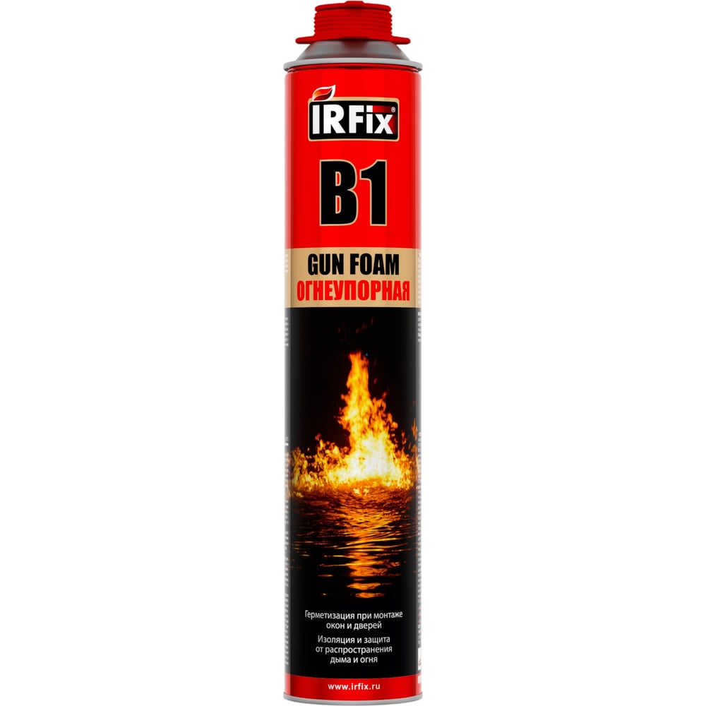 Изображение товара Огнеупорная профессиональная монтажная пена IRFIX В1 800мл 10005 Изображение товара Огнеупорная профессиональная монтажная пена IRFIX В1 800мл 10005