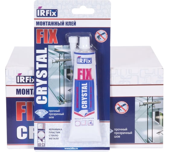 Изображение товара Монтажный бесцветный каучуковый клей IRFIX CRYSTAL FIX 100 мл 20088