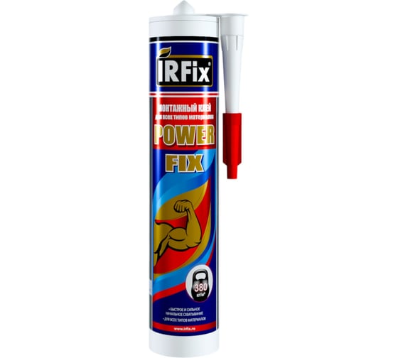 Изображение товара Монтажный клей IRFIX POWER FIX MS белый, 290 мл, мс-полимер 20038