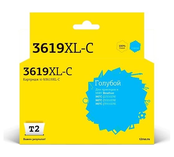 Изображение товара Картридж T2 (LC3619XL-C/LC3619XLBK/LC3619 XL/3619) для Brother MFC-J3530DW, J3930DW, голубой, с чипом IC-B3619XL-C