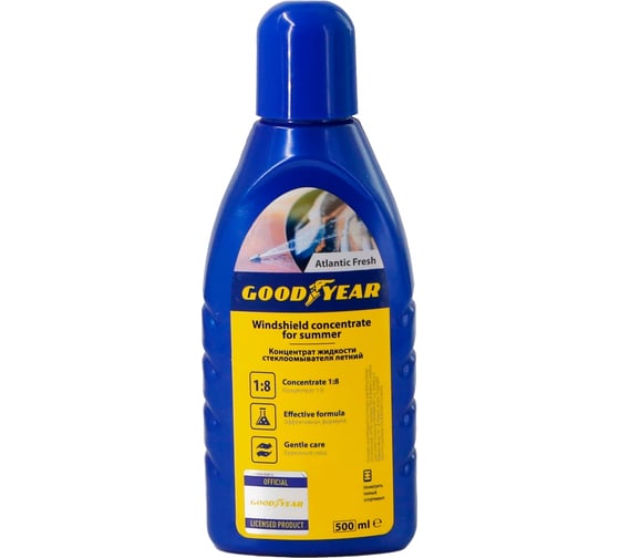 Изображение товара Концентрат жидкости стеклоомывателя Goodyear (летний) 1:8 атлантическая свежесть, пластиковая бутылка 500мл GY000804