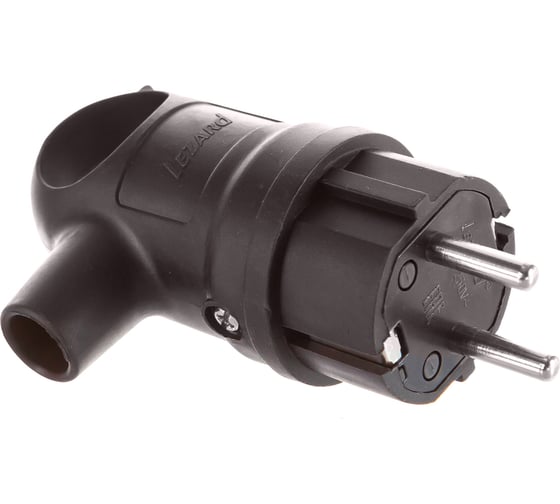 Изображение товара Вилка с ручкой 2Р+РЕ 1х16А 220-240V (каучук) 24/240шт Lezard 106-0400-0109/109 106-0400-0109