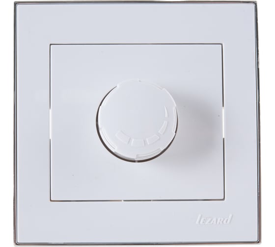 Изображение товара Диммер LEZARD RAIN 500 Вт с фильтром и предохранит белый с бок. вст. хром 703-0225-117