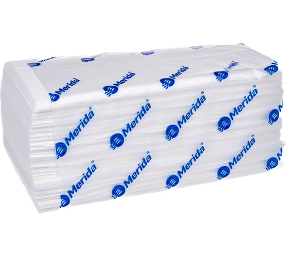Изображение товара Листовые бумажные полотенца Merida 2-слойные белые V-TOP 4000 20 пачек х 200 листов БП15 BP1402
