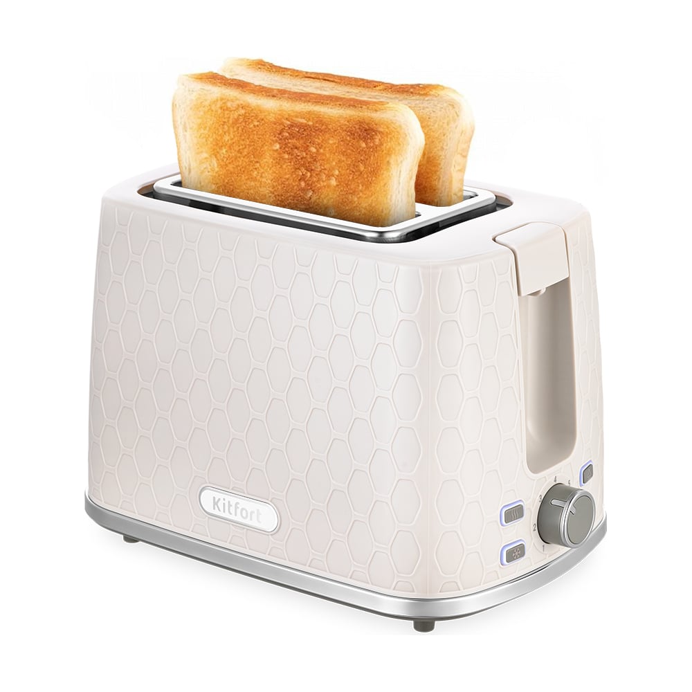 Изображение товара Тостер Kitfort КТ-6075 2-слотовый для хлеба нержавеющая сталь бежевый