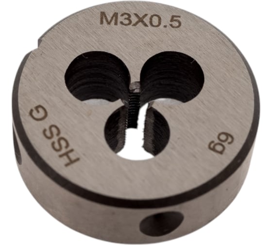 Изображение товара Круглая ручная плашка с направляющей в наборе М3х0.5, HSS, Ф25х9 мм Thorvik  D-DRIVE MDG305 52859