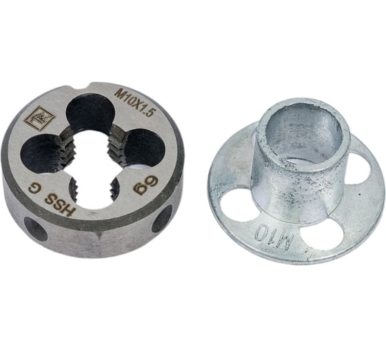 Изображение товара Круглая ручная плашка с направляющей в наборе М10х1.5, HSS, Ф25х9 мм Thorvik D-DRIVE MDG1015 52864