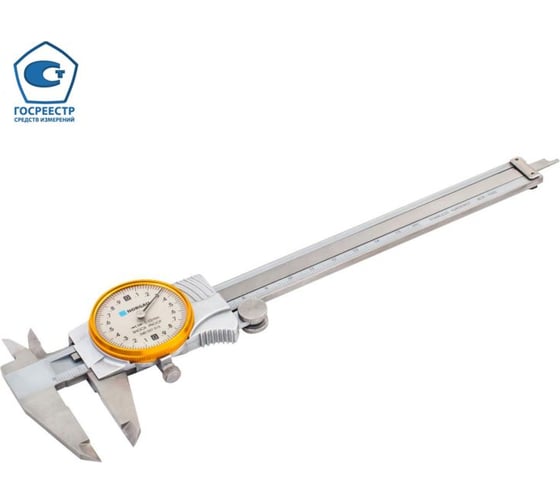 Изображение товара Штангенциркуль с круговой шкалой NORGAU 150 мм, 0.02 мм, с поверкой 040027015/П