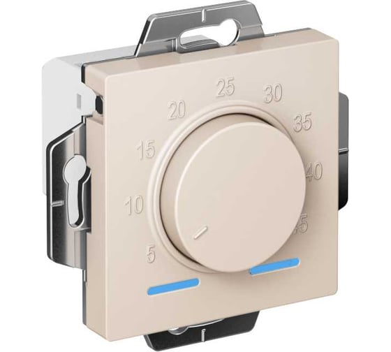 Изображение товара Электронный термостат для теплого пола Systeme Electric Atlasdesign бежевый с датчиком, 10a, механизм ATN000235