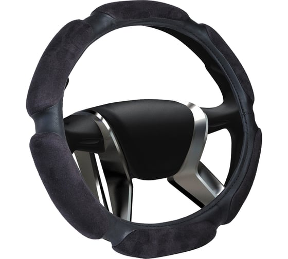 Изображение товара Оплетка на руль AZARD GROUP "M" (d=38см) черный спонж 6 лепестков OPLA0075