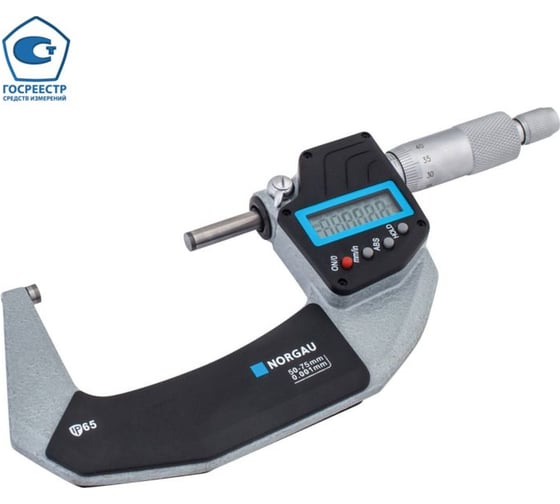 Изображение товара Цифровой микрометр NORGAU 50-75 мм, 0.001 мм, тип NMD-7565D с поверкой 041057075/П