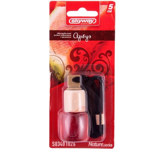 Изображение товара Подвесной ароматизатор - бутылочка с деревянной крышкой SKYWAY Nature.series 5 мл арбуз S03401026