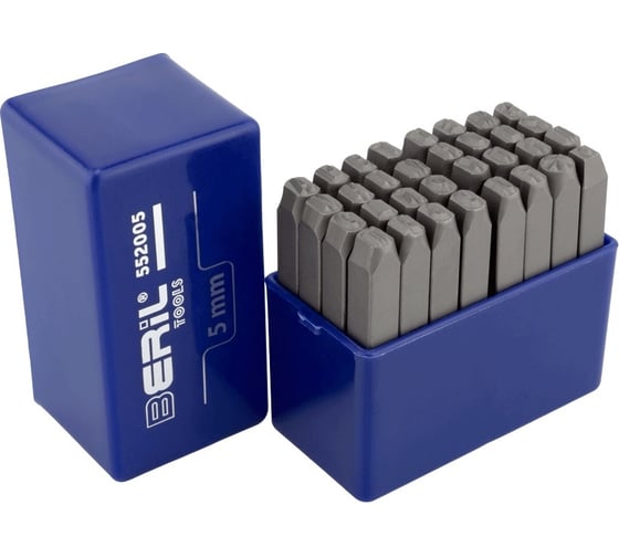 Изображение товара Набор буквенных клейм Beril кириллица, 5 мм, стальные 552005 12345