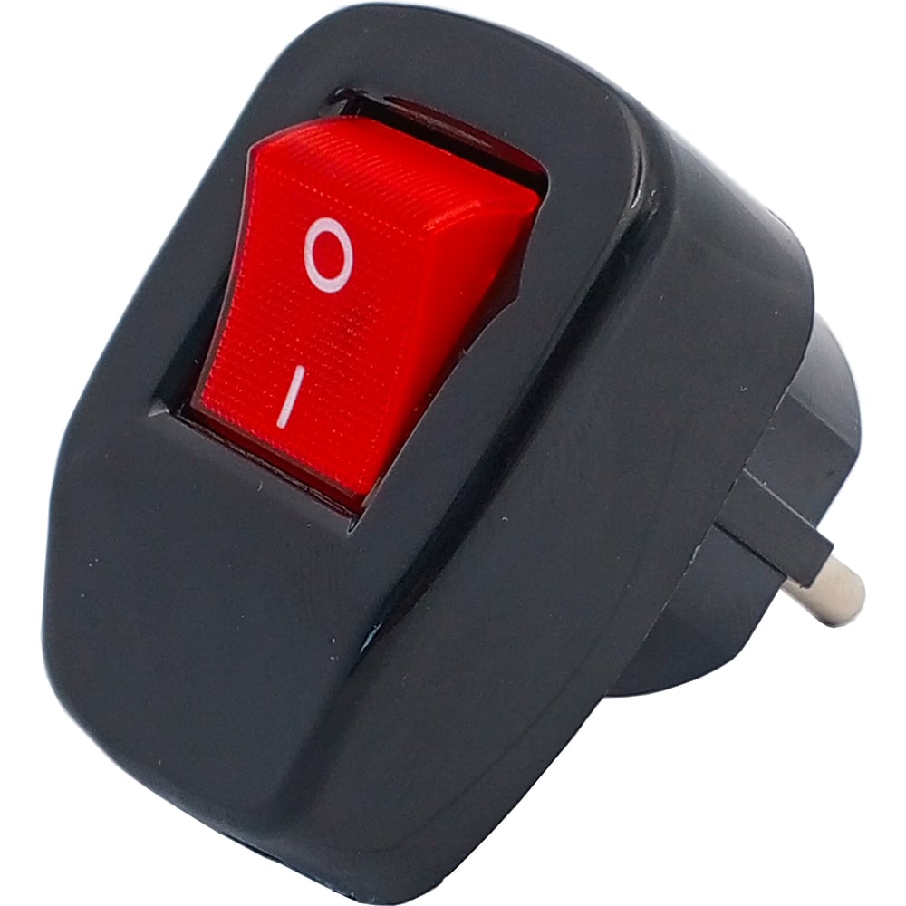 Изображение товара Угловая вилка с выключателем AY-KA 16А, 250В, черный