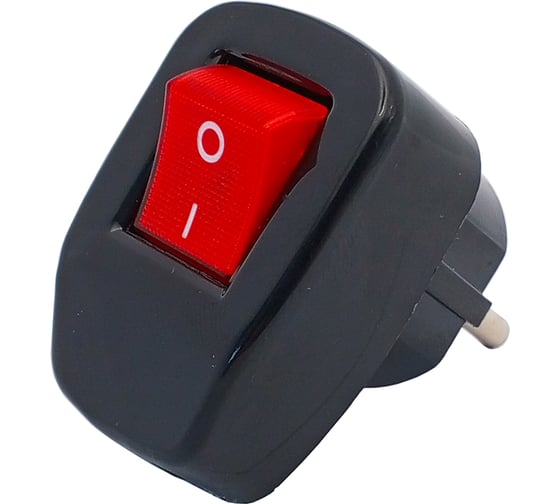 Изображение товара Вилка с выключателем AY-KA угловая 16А 250В с/з, черный 7914800