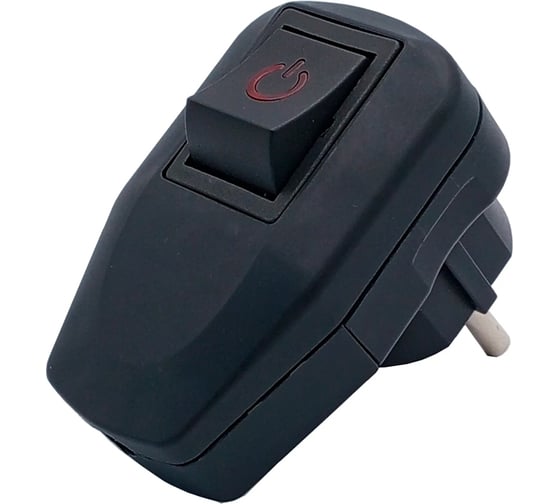 Изображение товара Вилка с выключателем AY-KA угловая 16А 250В с/з, черный-серый 7915300