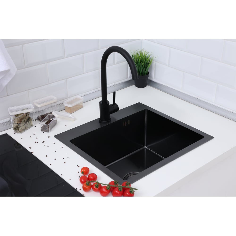 Изображение товара Мойка для кухни Alcora Vienna 50х45 см нержавеющая сталь черная