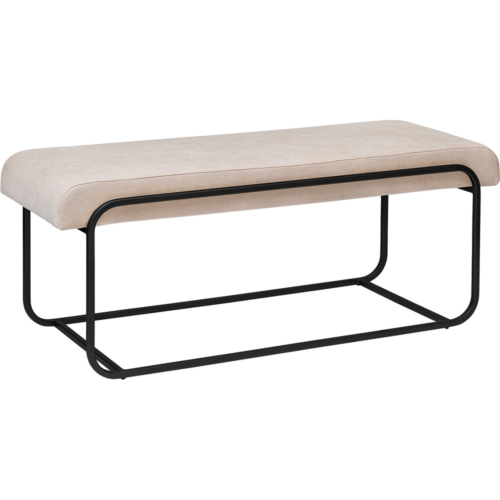 Изображение товара Банкетка GreenWeen SIENA черный каркас микрошенилл шампань современная