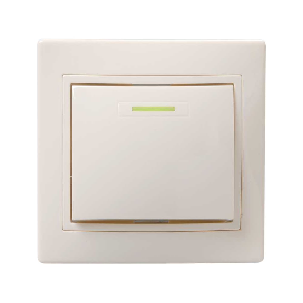 Изображение товара Клавишный выключатель IEK КВАРТА в сборе кремовый с индикатором EVK11-K33-10-DM