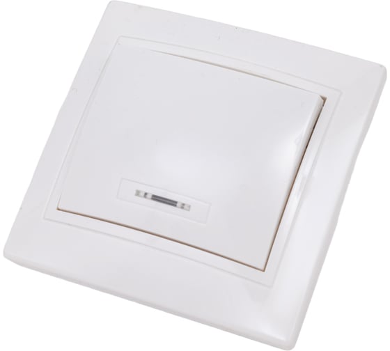 Изображение товара Выключатель GENERICA КВАРТА 1кл в сборе скр,бел с индик EVK11-K01-10-DM