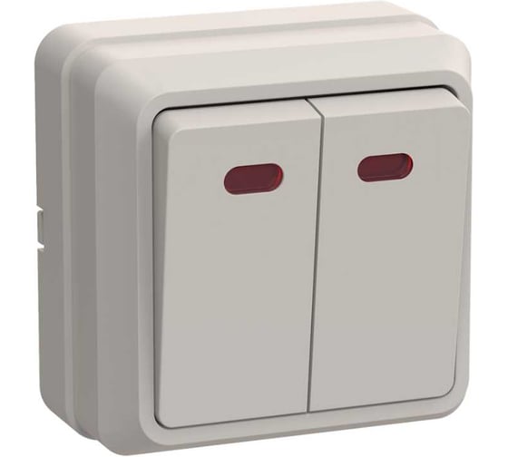 Изображение товара Выключатель GENERICA ОКТАВА 2кл с инд. 10А кремовый EVO21-K33-10-DC