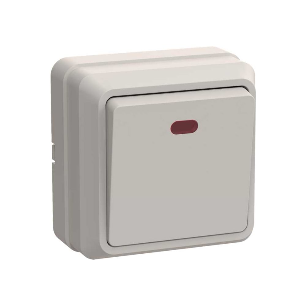 Изображение товара Одноклавишный выключатель IEK ОКТАВА с индикацией 10А наружный кремовый EVO11-K33-10-DC