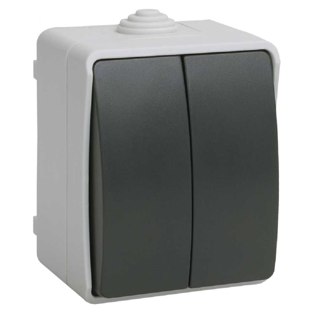 Изображение товара 2-клавишный выключатель IEK ОП Форс 10А IP54 EVS20-K03-10-54-DC Изображение товара 2-клавишный выключатель IEK ОП Форс 10А IP54 EVS20-K03-10-54-DC