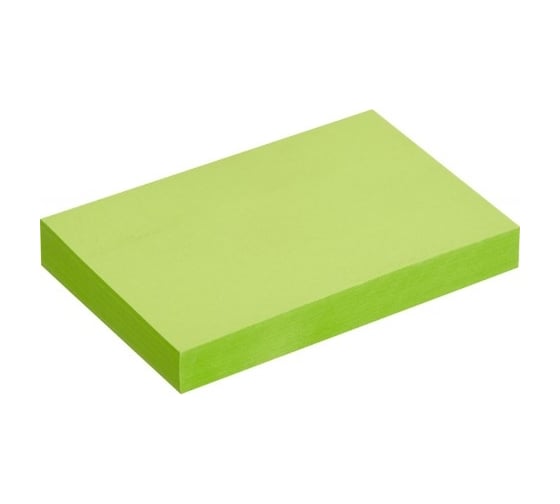 Изображение товара Стикеры Attache с клеевым краем 76x51 мм, 100 листов неоновый зеленый 1266198