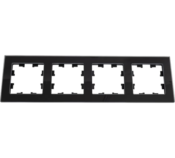 Изображение товара 4-ая рамка Systeme Electric Atlasdesign nature натуральное стекло черный ATN361004