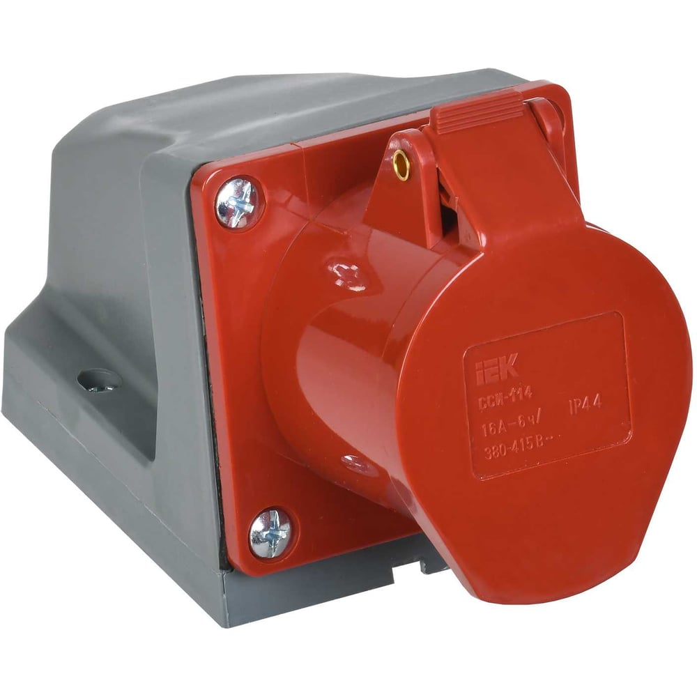 Изображение товара Розетка наружной установки IEK 16А 3P+Е 380В IP44 114 ИЭК PSR12-016-4