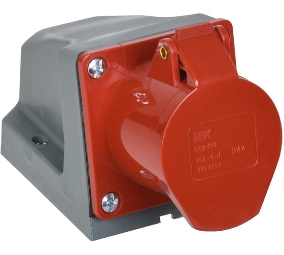 Изображение товара Розетка наружной установки IEK 16А 3P+Е 380В IP44 114 ИЭК PSR12-016-4