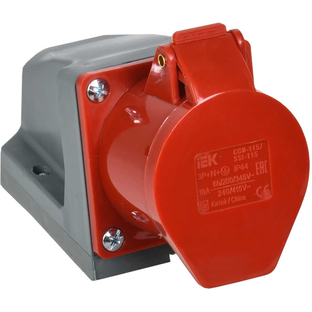 Изображение товара Розетка наружной установки IEK 16А 3P+Е+N 380В IP44 115 ИЭК PSR12-016-5