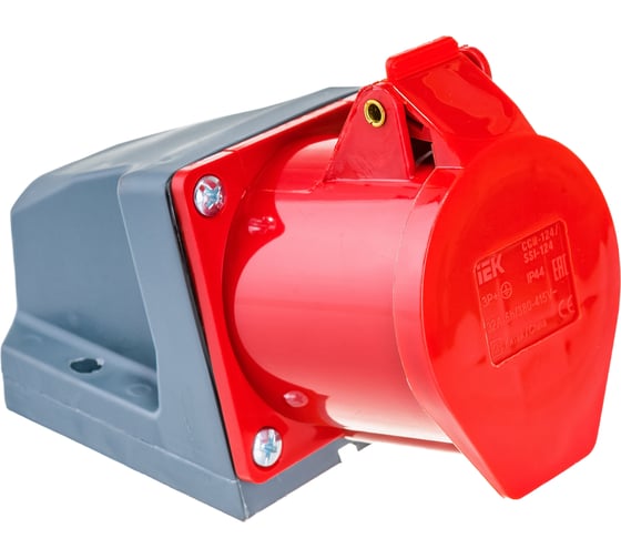 Изображение товара Розетка наружной установки IEK 32А 3P+Е 380В IP44 124 ИЭК PSR12-032-4