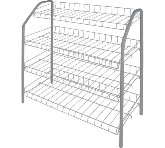 Изображение товара Этажерка для обуви Nika 1 4 полки серебро ЭТ1
