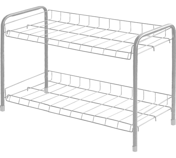 Изображение товара Этажерка для обуви Nika 3 2 полки серебро ЭТ3/С серый