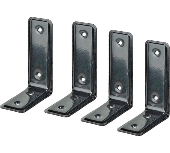 Изображение товара Мебельный уголок Левша усиленный, 115x80x40 мм, 4 шт., черный У8-5210.Ч